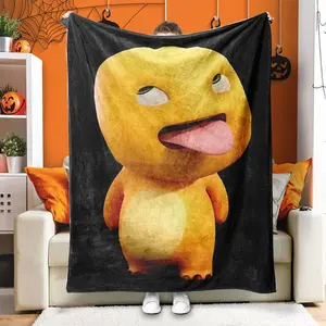 Funny Emoji Flannel Blanket, High-Definition Print, Soft Comfortable Fabric, Perfect for Sofa Nap & Halloween Decor Gift Idea, Giftable Blankets, Flannel Throw Blankets