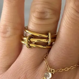 EVRY JEWELS Gold or Silver Plated Stainless Steel Women's Hypoallergenic Eternal Ring