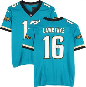 Trevor Lawrence Jacksonville Jaguars Autographed Teal Throwback Limited Jersey - Fanatics Authentic Certified