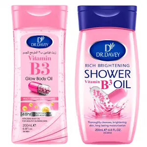 2pcs DR.DAVEY Vitamin B3 Body Oil+Vitamin B3 Shower Oil Body essential oil set skin care oil moisturizing and hydrating care, suitable for all seasons, portable for travel for Body, Face, Hand,Foot, Lip, Eye