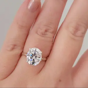 New 5ct Certified Oval Moissanite Engagement Ring