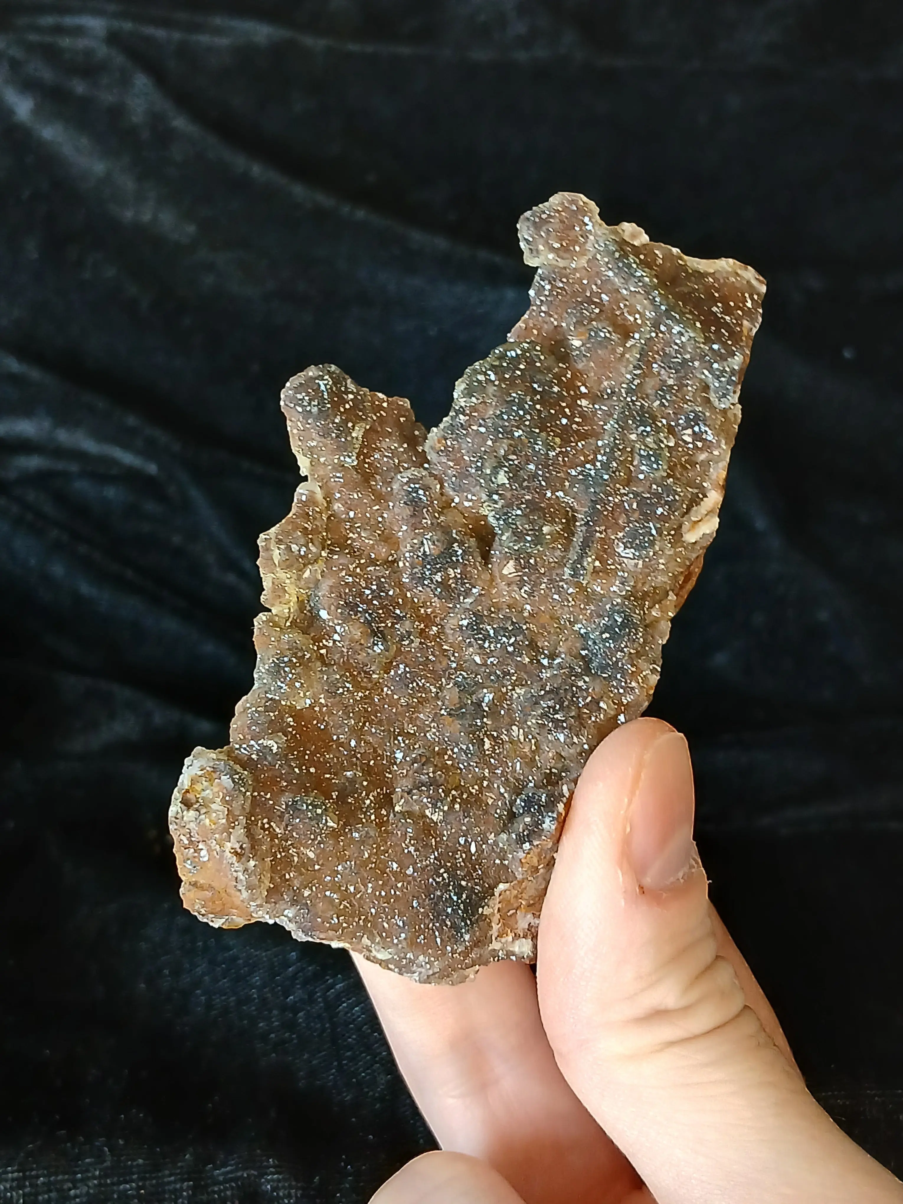 Peachy & Gray Manganese Druzy Quartz