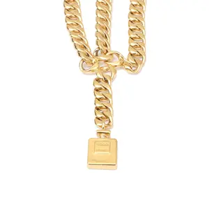 Pre-owned CHANEL Vintage Runway Double chain Perfume 80cm