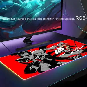 persona 5 Mouse Pad RGB Gaming Mouse Pad Desk Mat HD Gamer Large LED Light XXL MousePads
