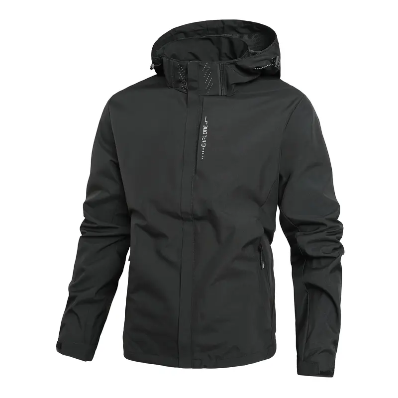 ZMZY Men's Lightweight Outdoor Windbreaker Jacket, Full-Zip Sports Outerwear for Casual Hiking, Mountaineering & Camping, Windproof Shell with Adjustable Cuffs, Chest Pocket, Relaxed Fit Autumn Active Jacket