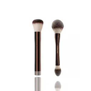 Hourglass Blush Brush & Veil Powder Dual Ended Brush Set | Flawless Rosy Cheeks & Long Lasting Makeup | Powder, Setting & Finishing Brush Kit