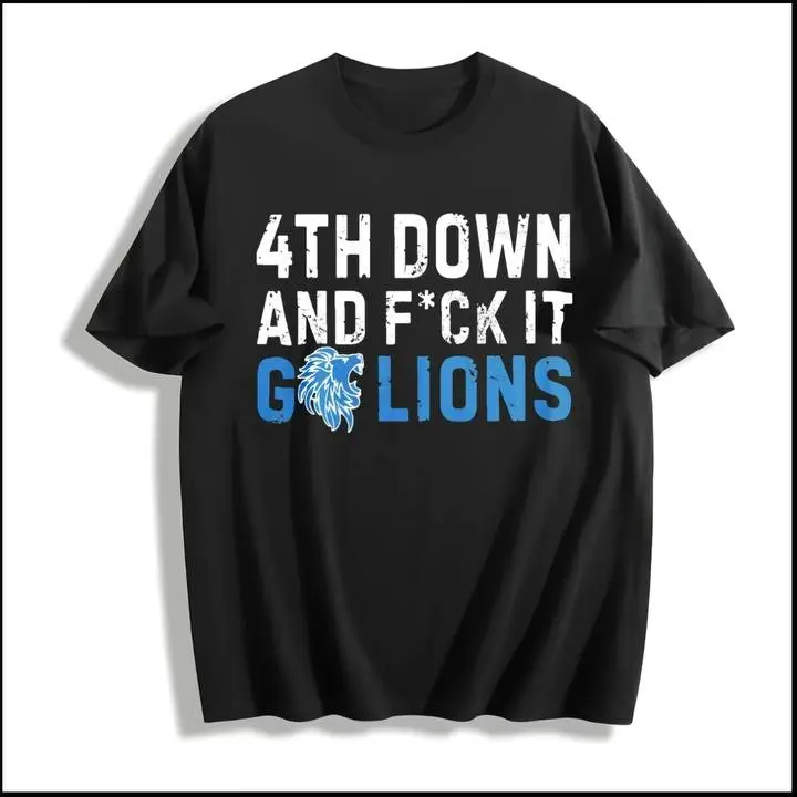 Go Lions! Oversized Cotton Tee - 100% Soft Touch Down Style, Ideal Xmas Present for Lions Fans