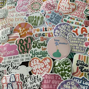100pc Inspirational Christian Stickers - 2.5inch x 2.5inch Motivational Uplifting Messages for Journals Scrap Books Water Bottles Skateboards & More - Random Mix of Cute Christian Designs