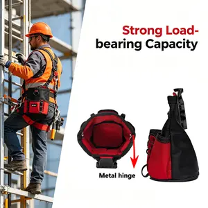 Starjiff Tool Bag Organizer, Tool Pouches, Multifunctional Screw and Nail Storage, Waist Belt Quick-Release Clip, Metal Clasp Closure, Portable Nails Bucket