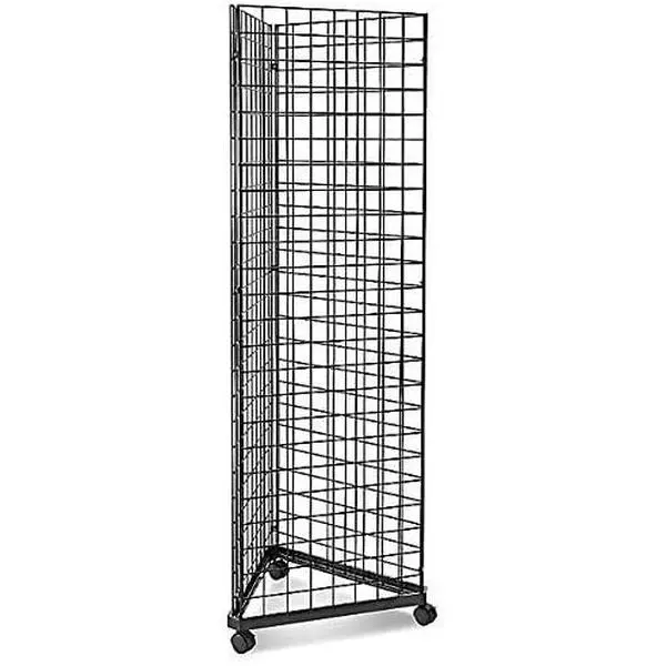 Triangle Wire Gridwall Panel Display Rack with Casters