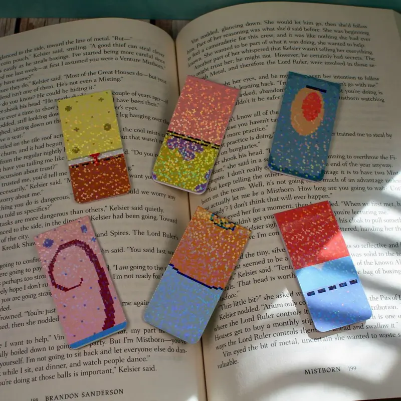 Magnetic Bookmarks Bundle, SpongeBob-Inspired Office Stationery for Book Marking