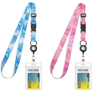 Retractable Cruise Lanyard for Ship Cards,  Lanyards for Cruise Ship Cards with ID Holder, 2 Pack, Seaweed
