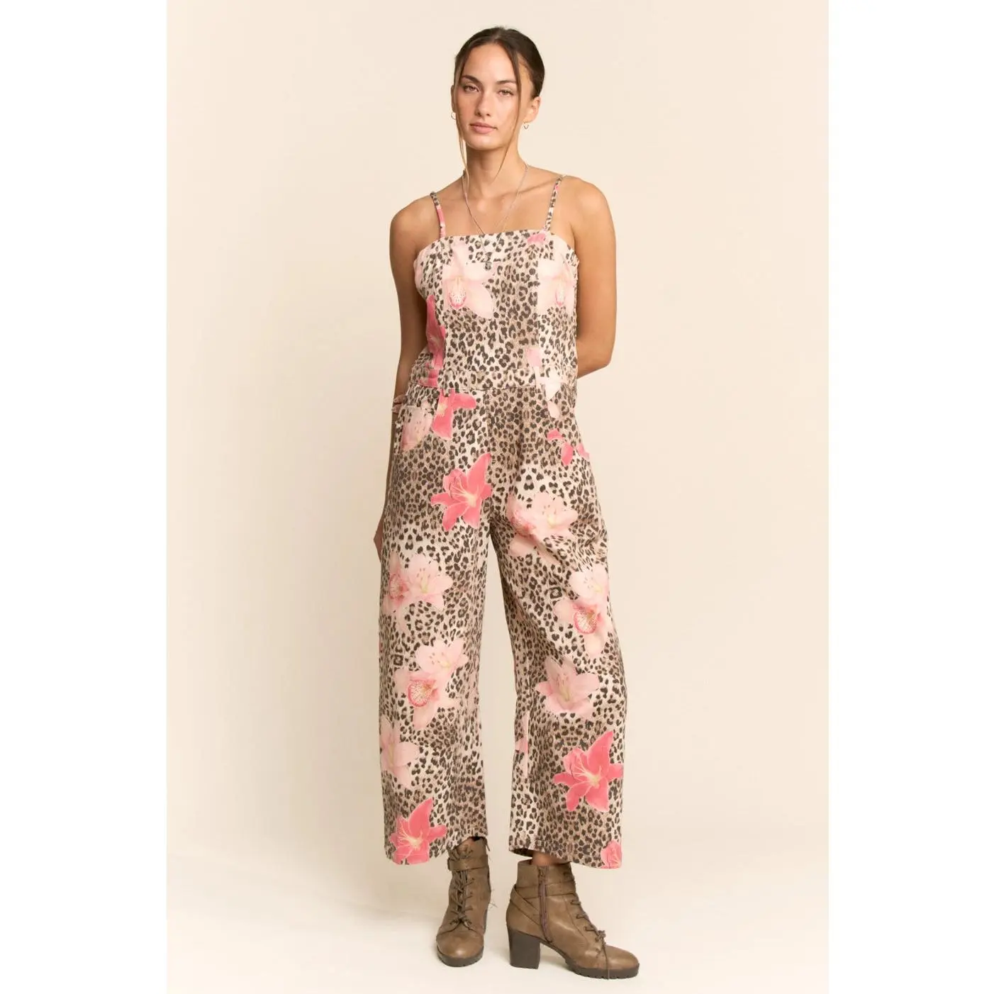 Leopard Lily Convertible Utility Jumpsuit