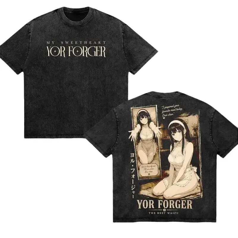 [Collection] Anime Waifu Vintage Washed T-Shirt | Heavy Cotton Oversized Graphic Tee | Premium Streetwear for Anime Fans