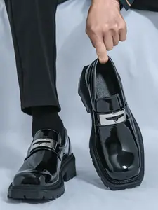 Men's Fashionable Square Toe Slip-on Loafers, Casual Comfortable Loafers for Daily Wear, Lightweight Breathable Shoes for Men