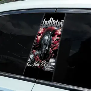 2 Roman Gladiator Image Themed Car Stickers - Durable Vinyl Stickers, Suitable for B-Pillars, Semi-Matte Surface, Self-Adhesive, Single Use, Compatible Metal Surface, Rectangle Shape, Car Decor | Dream Car Stickers | Self-Adhesive Stickers, Car Stickers