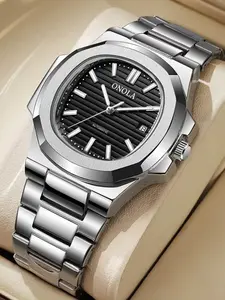 Onola Brand Elegant Men's Mechanical Watch, Automatic Watches, High-Quality Business Wristwatch, Stainless Steel Strap, Automatic Wind-Up, Perfect Gift