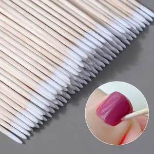100 Pieces of Pointed Cotton Swabs, Pointed Cotton Swab Applicator, Used for Eyebrow Tattooing, Beauty Makeup, Nail Polish, Nail Cleaning, and Cleaning Between Nails.