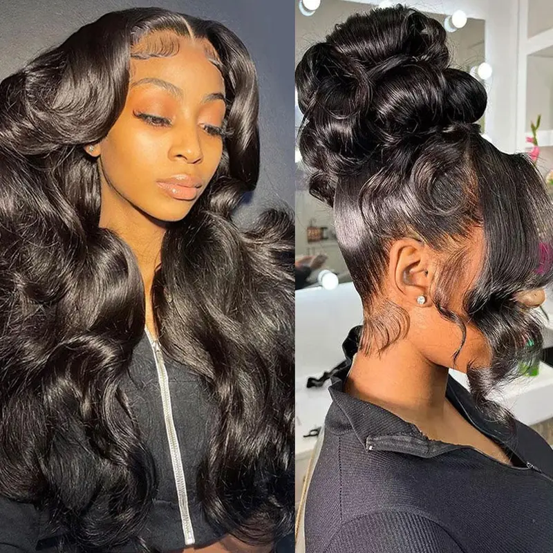 360 Full Lace Frontal Wig Human Hair 30 36 Inch Glueless 13x6 Lace Frontal Wigs Brazilian Virgin Hair Body Wave Glueless Closure Wear and Go Black Wigs 13x4 HD Transparent Lace Front Wigs For Women Pre Plucked TikTokShop Memorialday