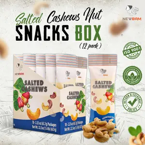 Cashews Roasted Newbam Lightly Sea Salted Nut Snacks Box 12 Individual Pack (1.5oz per Pack) | Ready-to-eat Cashew Roasted Salted Snack Size | Healthy Keto, Vegan, Gluten Free | No Oil, No Sugar add Protein Natural