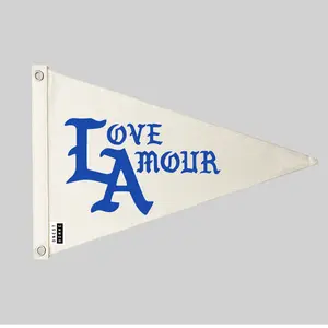 LOVE AMOUR_Natural Pennant Flag
