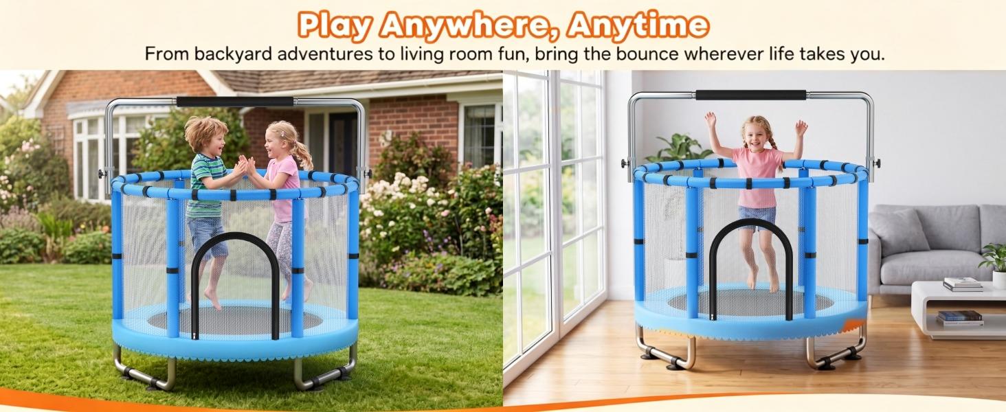 Toddler Trampoline with Safety Net,440lbs Kids Trampoline Indoor Outdoor,Mini Trampoline Playset for Boys & Girls, backtoschool, glowup