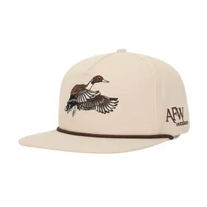 AFW Outdoor Light Khaki Pintail RipStop Hat - Structured Pinch Shape, Flat Visor, Durable Ripstop Fabric, Adjustable Snapback Fit, Sun Protection Dome Mesh Cap