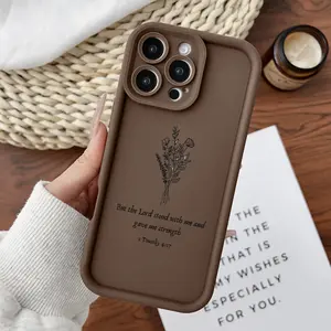 Compatible for iPhone11/12/13/14/15/16/17/promax/x/xs/xr/xsmax Case Floral Scripture Art Soft TPU Shockproof Protective CASE, Flower, Cover, Accessories, Smartphone Cellphone Protection