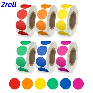 2 Rolls/1000pcs Colorful Dot Stickers, Round Color Coding Labels, Office Supplies, Ideal for Office, School, Home, Festive Decorations