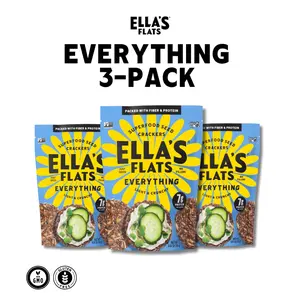 Ella’s Flats Everything Crackers - 8g Protein, Crunchy & Bold Seed Snack