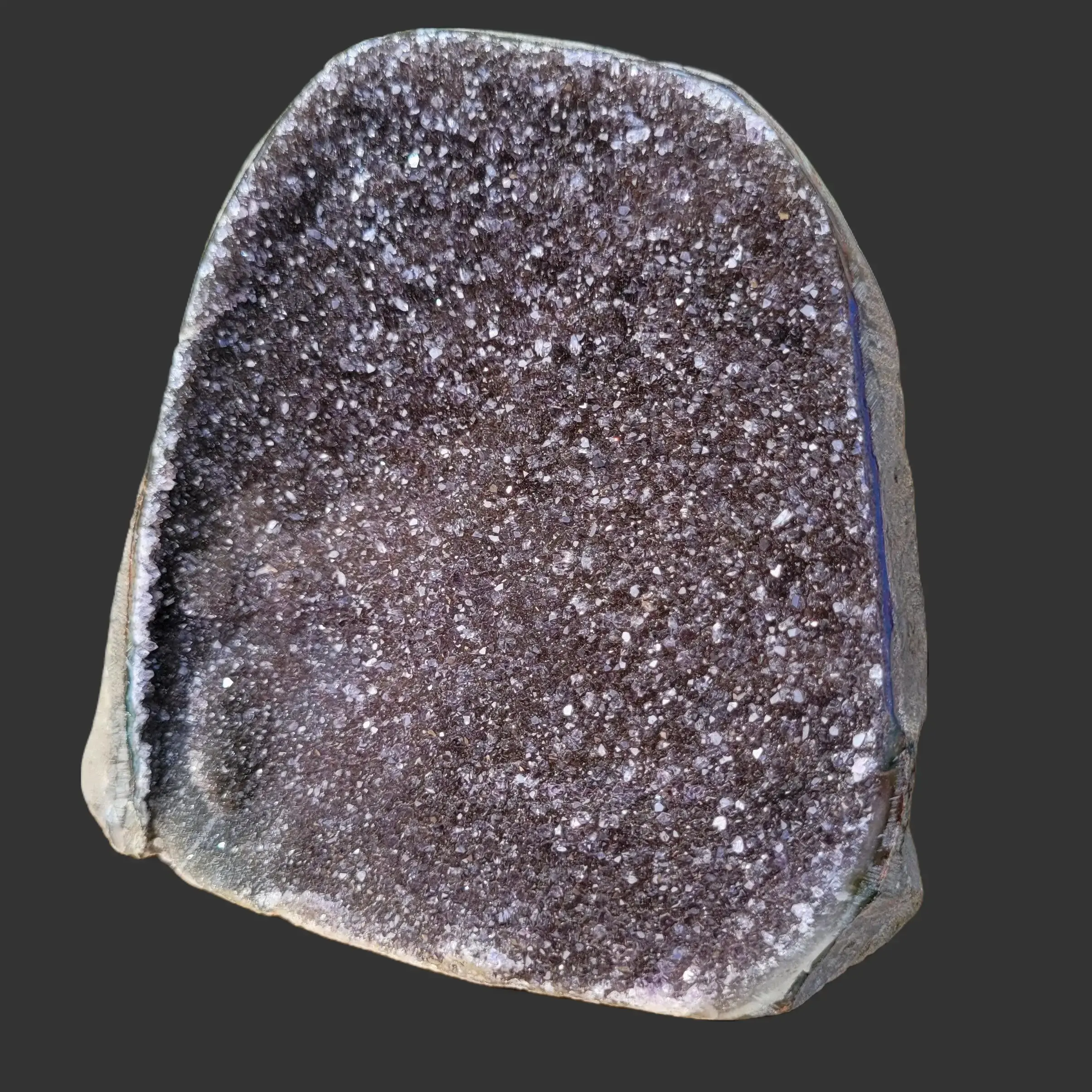 Large Black Amethyst Cut Base Geode - Natural Stone