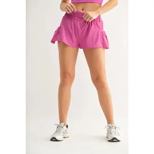 MONO B Smocked High Waist Shorts