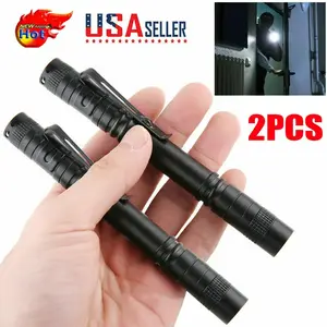 2x Tactical Flashlight Small LED Torch Light Mini Super Bright Penlight