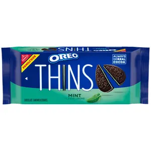 OREO Thins Mint Creme Chocolate Sandwich Cookies, Family Size, 11.78 oz OREO Thins Mint Creme Chocolate Sandwich Cookies, Family Size, 11.78 oz