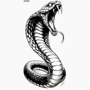 1 cool and crazy snake pattern temporary tattoo sticker for both male and female adults, waterproof and durable, almost real and fake tattoo stickers