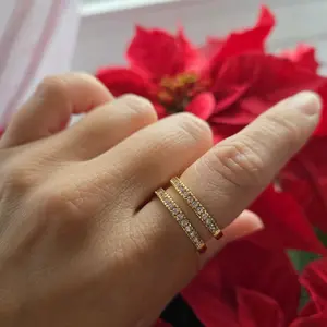 Double band ring with Diamonice / Size 7