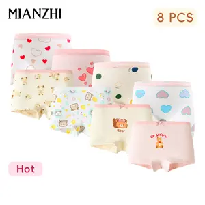 MIANZHI 8-Pack Tagless Cotton Casual Soft Girls' Underwear Sets, Breathable Youth Underwear, All-Season Kids' Clothes Briefs for Ages 2-10,summervibes