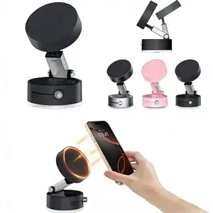 Vacuum Magnetic Suction Phone Holder, 2025 New Magnetic Suction Phone Mount, Foldable Portable Double-Sided Vacuum Magnetic adsorption Adjustable Mobile Phone Holder