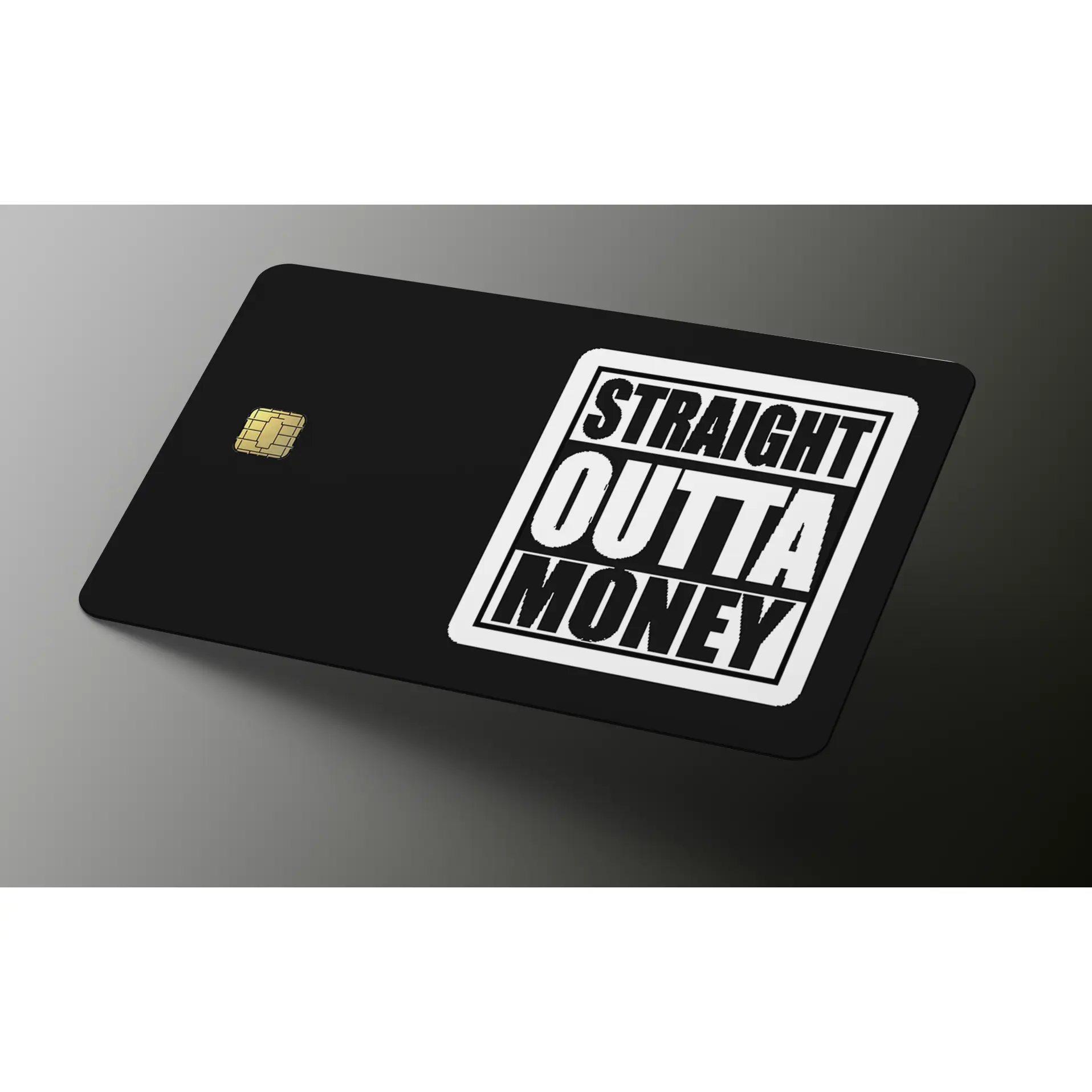 Straight Outta Money Credit Card Skin - Bold Statement Scrapbook Decals, Funny Stickers, Album Cover-Style Font, Easy-Install DIY Scrapbooking & Stamping Accessory