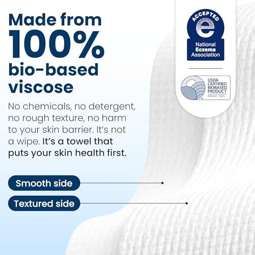 Clean Skin Club Clean Towels XL®, Travel Pack 100% USDA Biobased Disposable Face Towel, Eczema Association Accepted,Dry Wipes, TSA-Approved Travel Essential,1 Pack, 10 Ct Total