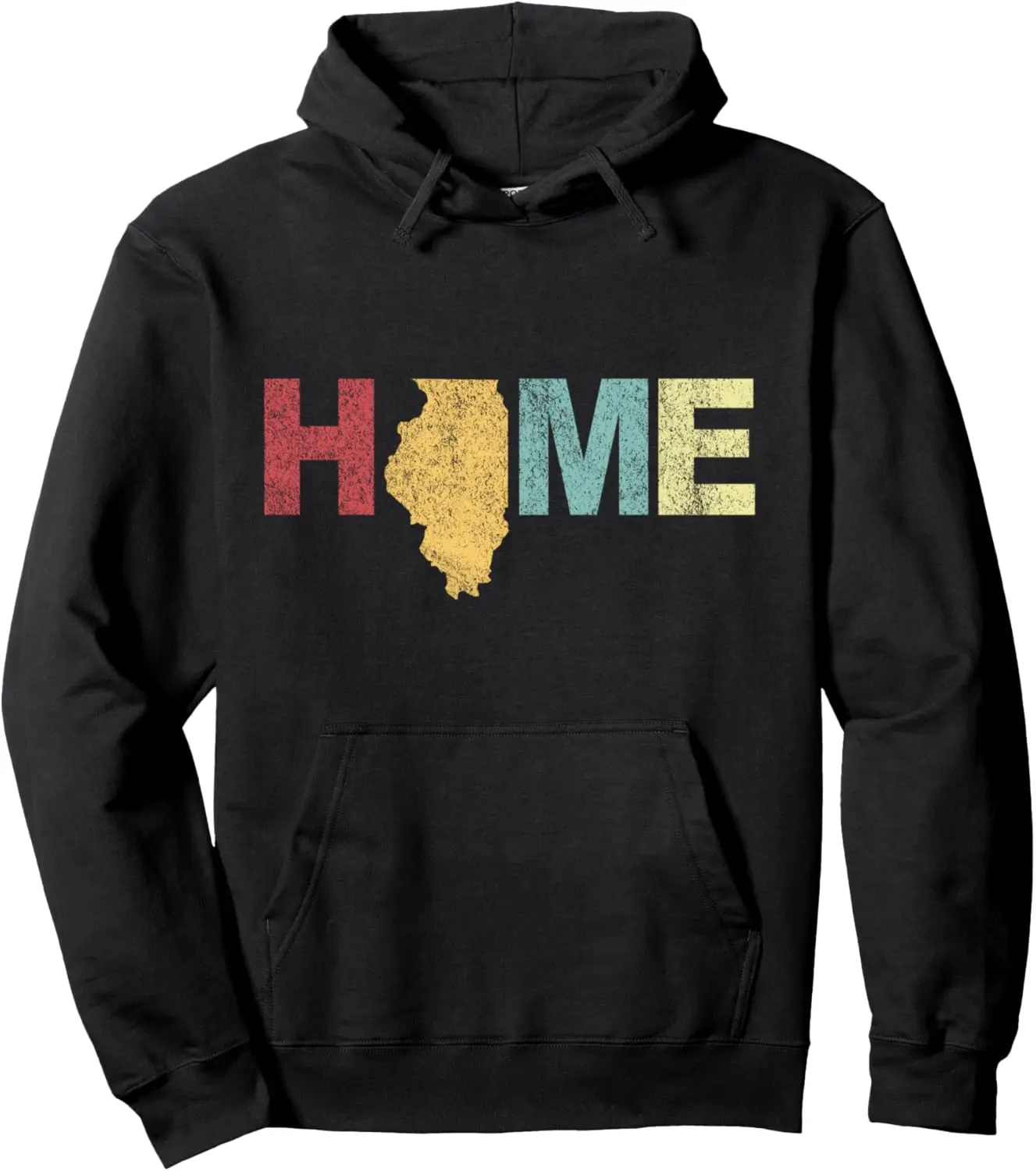 Retro Illinois Funny Illinois Home Illinois Roots Vintage Pullover Hoodie
