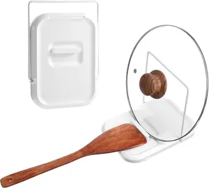Spoon Rest & Pot Lid Holder, 2-In-1 Kitchen Lid and Spoon Rest Holder While Cooking for Kitchen Counter Space Saver Yuomeaz
