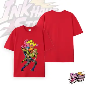 JJBA SBR:Gyro Zeppeli and Johnny Joestar --Short-sleeved cotton unisex casual T-shirt anime lovers gift trending fashion stylish JOJO POSE