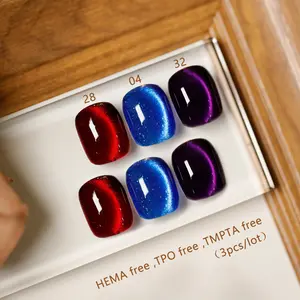 NO. 04 , 28 .32 , Cat Eye Nail Gel Polish 3 Colors/Set 10ml  Cat Eye Nail Polish Hema Free TPO Free  UV LED Soak Off Nail Polish Salon Nail Gel DIY Manicure