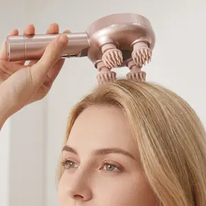 Electric Scalp Massager for Hair Growth, Cordless 8-Kneading-Node Head Massager for Stress Relax, IPX7 Waterproof Head Scratcher for Deep Cleansing, Soothing Self-Care Gift for Adults