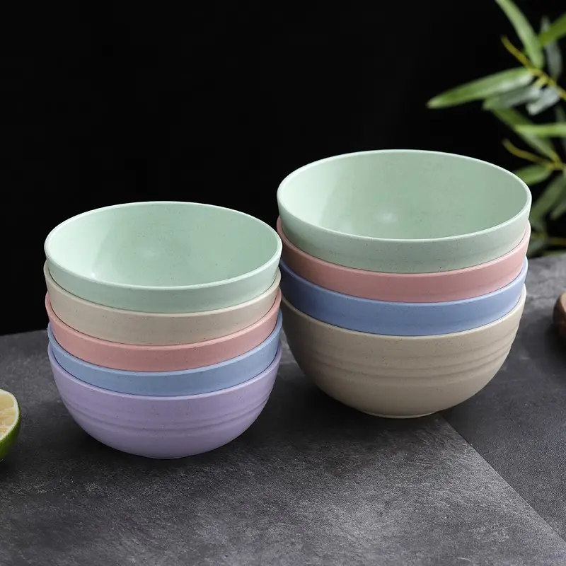 Durable Plastic Kitchen Bowls Reusable Microwave & Dishwasher Safe, Mixing Bowl Set, Meal Prep Bowls, Perfect for Cereal Soup Noodles Rice Salad Fruits, Ramen Bowl Microwavable