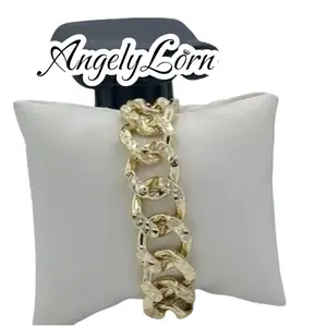 14k Laminated High Quality For Everyday Use, Bracelet cuban For women and Man Elegant Design ,Hypoallergenic