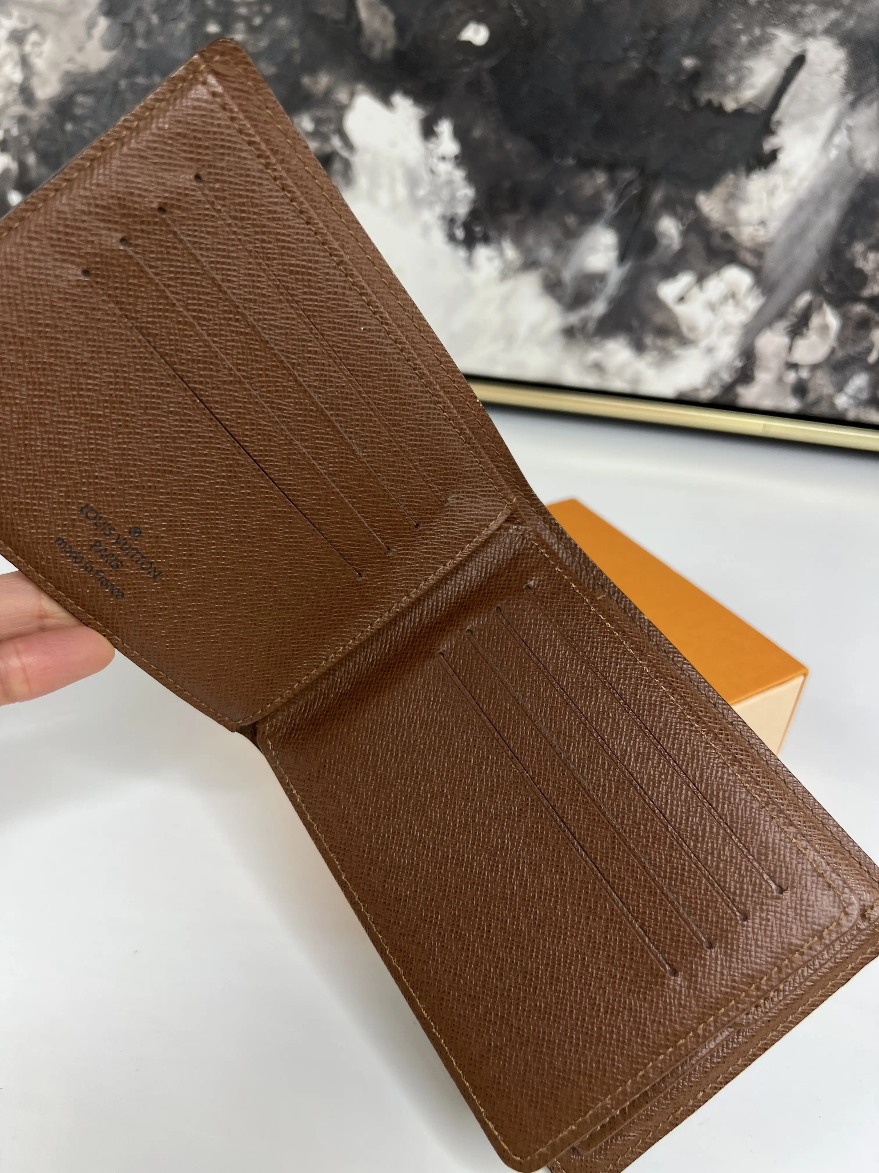 Pre-owned Louis Vuitton coated canvas and leather Small Leather Goods Mens Wallet Small Leather Goods