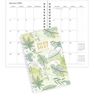 Pocket Calendar 2026-2027, Small Planner -3.7" x 6.7" for Purse, Runs from January 2026 Until December 2027, Monthly Planner 2026-2027 with Coil Organizing & Planning - Green