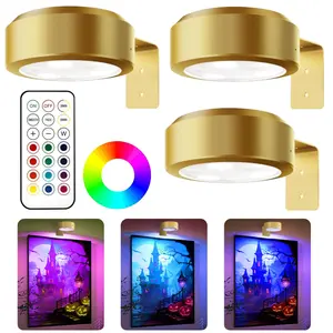 3-Pack Battery Picture Lights - Remote Dimmable LED Art Display with Timer | 3 Lighting Modes for Paintings & Wall Decor | Wireless Picture Lights for Home Gallery Christmas decorations